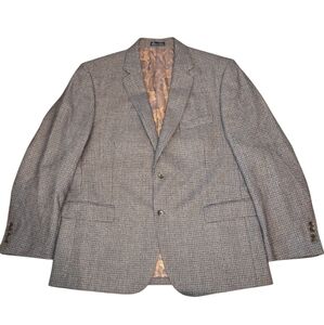 Jean-Paul Germain‎ Brown Check 100% Wool Two Button Sport Coat Blazer Size 44R